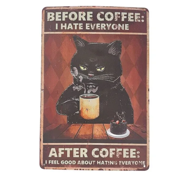 Sarcastic Coffee Metal Signs Kitchen Office Dorm Whimsical Wall Art 12x8 Inches - Picture 2 of 13